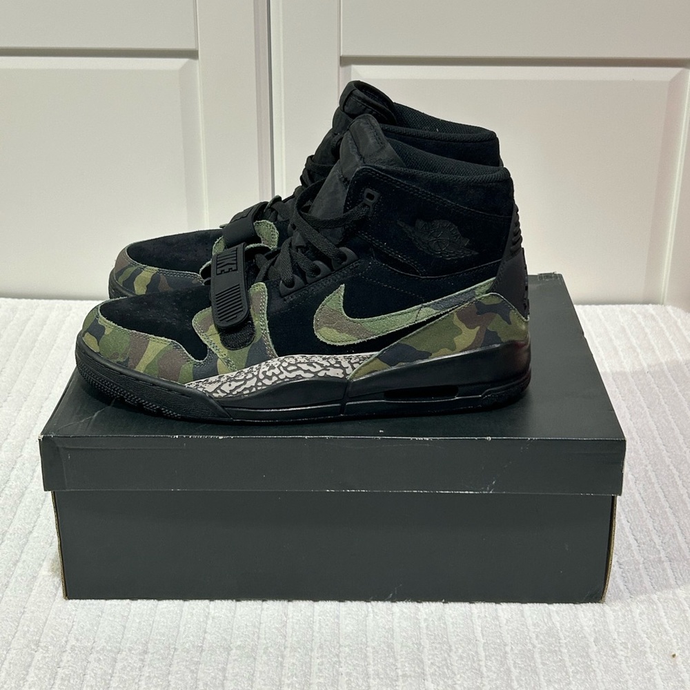 Black and Camouflage High-Top Sneakers